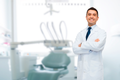smiling male middle aged dentist